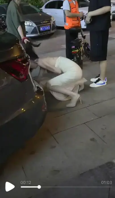 《白裙女子被抓头发跳河原配街头冲突全程真相还原 - 湘E白裙女被扯发坠河事件无删减播放》