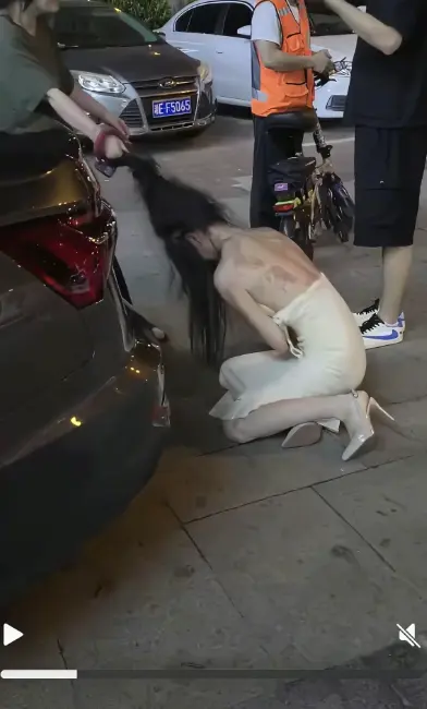 白裙女子被揪头发跳河事件始末-白裙女子被揪头发跳河全记录在线观看-湘E车牌女子坠河后续高清播放